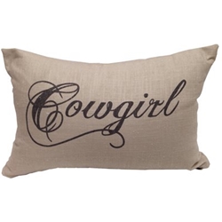 Cowgirl Burlap Pillow-8115