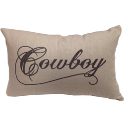 Cowboy Burlap Pillow-9115