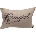 Cowgirl Burlap Pillow-8115