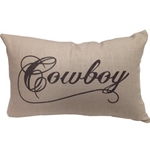 Cowboy Burlap Pillow-9115