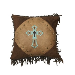 Turquoise Cross Pillow-3814