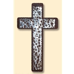 7"x12" Hammered Cross on Cross on Patina